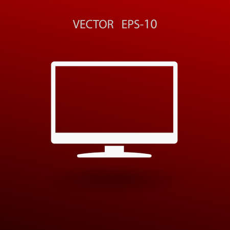 Flat icon of monitor. vector illustrationのイラスト素材