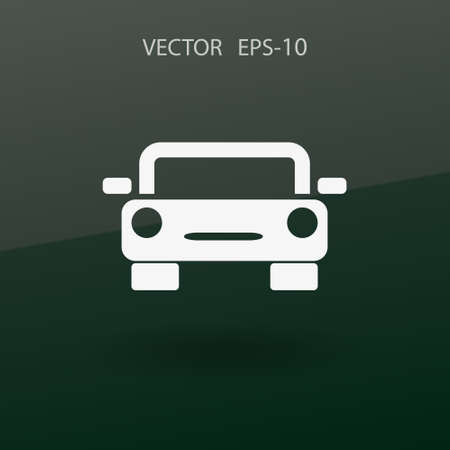 Flat long shadow Car icon, vector illustrationのイラスト素材