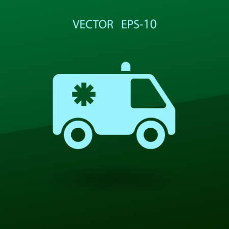 Flat  icon of ambulance vector illustrationのイラスト素材