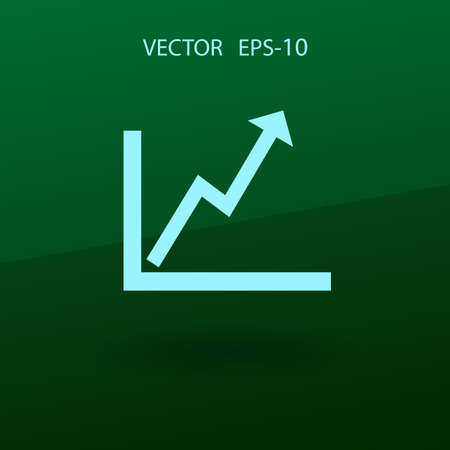 Flat icon of graph. vector illustrationのイラスト素材