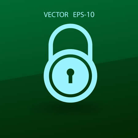 Flat icon of lock. vector illustrationのイラスト素材