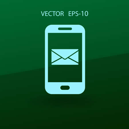 Mobile mail icon. vector illustrationのイラスト素材