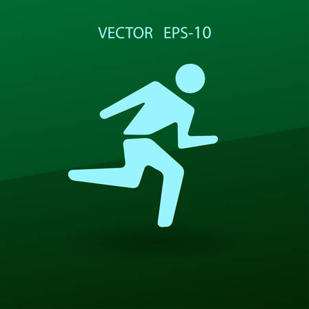 Flat icon of running man. vector illustrationのイラスト素材