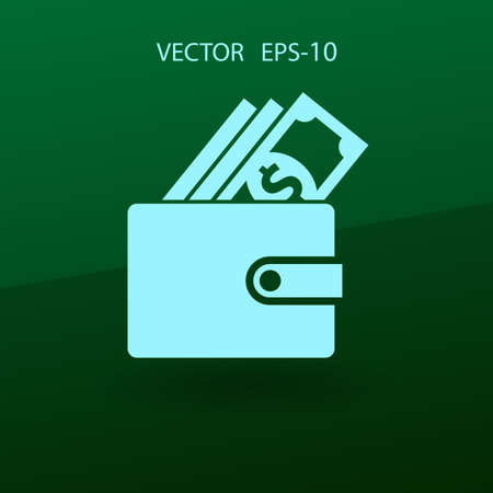 Flat Wallet icon, vector illustrationのイラスト素材