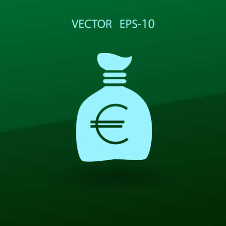 Flat Money bag icon, vector illustrationのイラスト素材