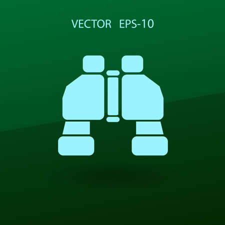 Flat long shadow Binoculars icon, vector illustrationのイラスト素材
