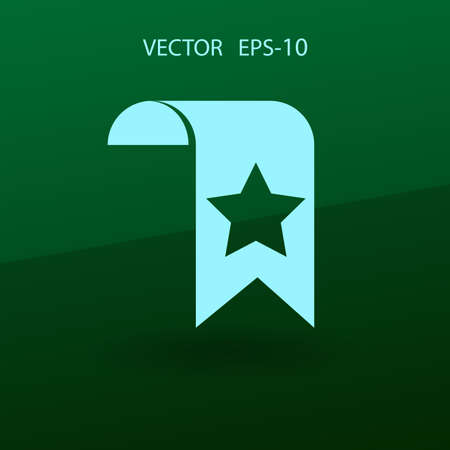 Flat long shadow Favorite bookmark icon, vector illustrationのイラスト素材