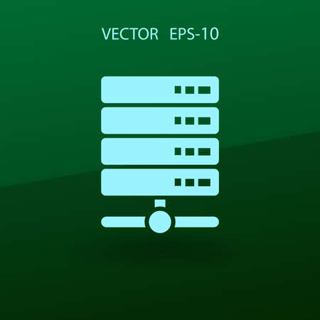 Flat Computer Server icon, vector illustrationのイラスト素材