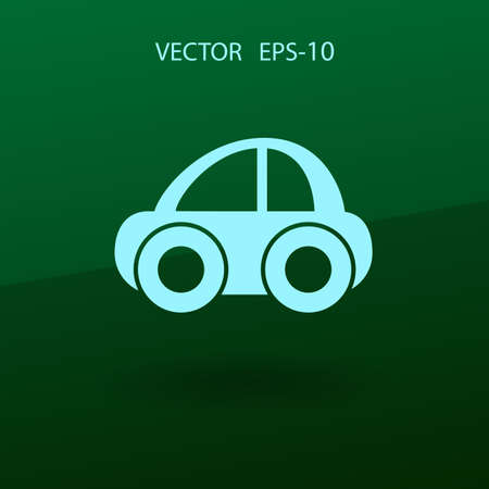 Flat long shadow Car icon, vector illustrationのイラスト素材