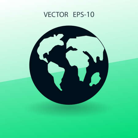 Flat icon of globe. vector illustrationのイラスト素材