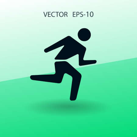 Flat icon of running man. vector illustrationのイラスト素材