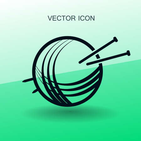 Yarn and knitting needles icon vector illustrationのイラスト素材