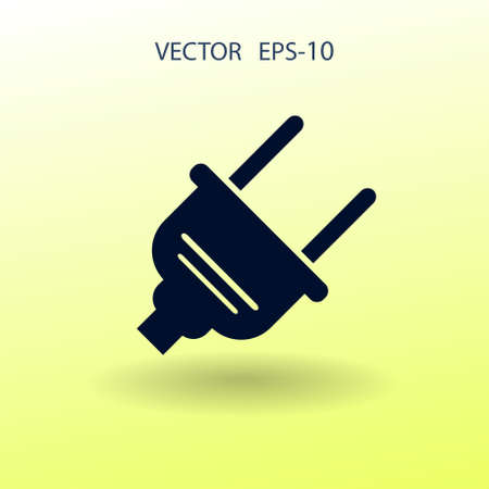 Flat a power plug  vector iconのイラスト素材