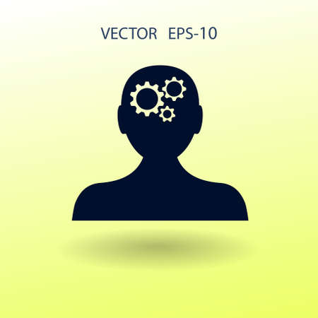 Thinking icon. vector illustrationのイラスト素材