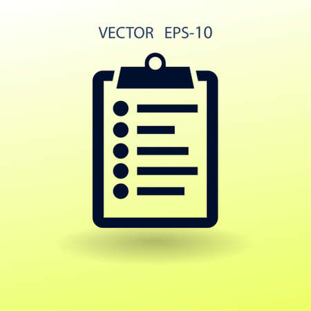 Flat icon of clipboard. vector illustrationのイラスト素材