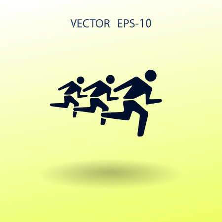 Flat icon of running mans. vector illustrationのイラスト素材