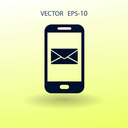 Mobile mail icon. vector illustrationのイラスト素材