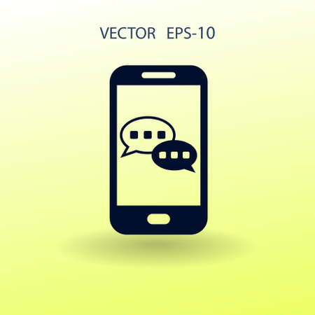 mobile chatting icon. vector illustrationのイラスト素材