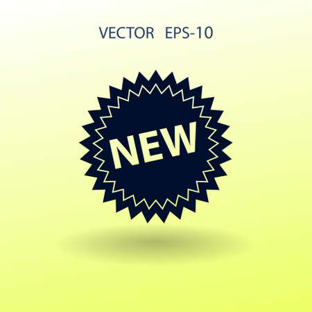 Flat New label icon, vector illustrationのイラスト素材