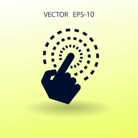 Flat Hand Touch icon, vector illustrationのイラスト素材