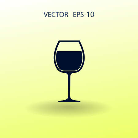 Flat a wine glass icon, vector illustrationのイラスト素材