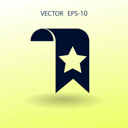 Flat long shadow Favorite bookmark icon, vector illustrationのイラスト素材