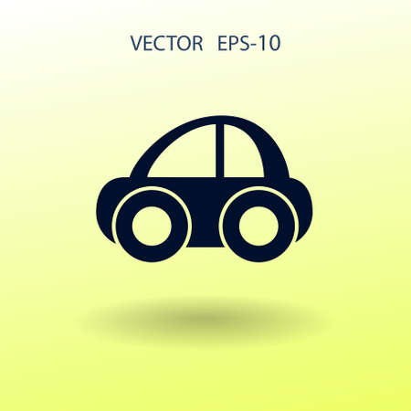 Flat long shadow Car icon, vector illustrationのイラスト素材