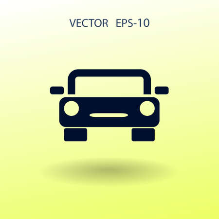 Flat long shadow Car icon, vector illustrationのイラスト素材