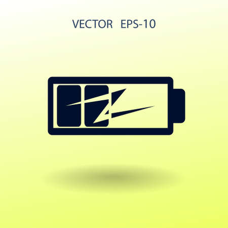 Flat battery low power icon, vector illustrationのイラスト素材