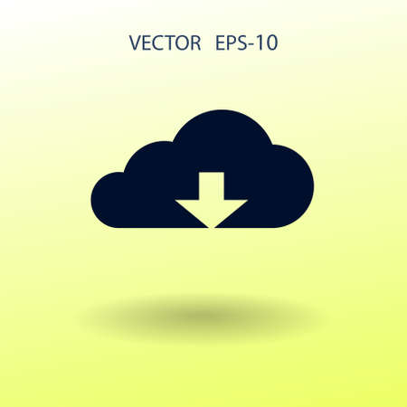 Flat icon of download cloud. vector illustrationのイラスト素材
