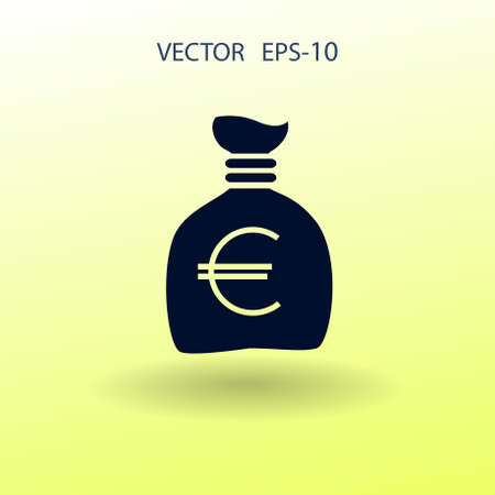 Flat Money bag icon, vector illustrationのイラスト素材