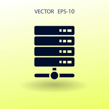 Flat Computer Server icon, vector illustrationのイラスト素材