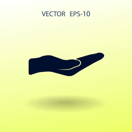 Flat Holding palm icon, vector illustrationのイラスト素材