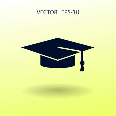 Flat  icon of graduate. vector illustrationのイラスト素材