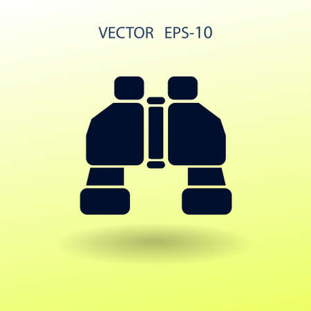 Flat long shadow Binoculars icon, vector illustrationのイラスト素材