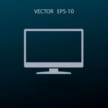 Flat icon of monitor. vector illustrationのイラスト素材