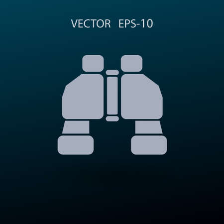 Flat long shadow Binoculars icon, vector illustrationのイラスト素材