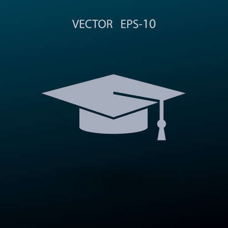Flat  icon of graduate. vector illustrationのイラスト素材