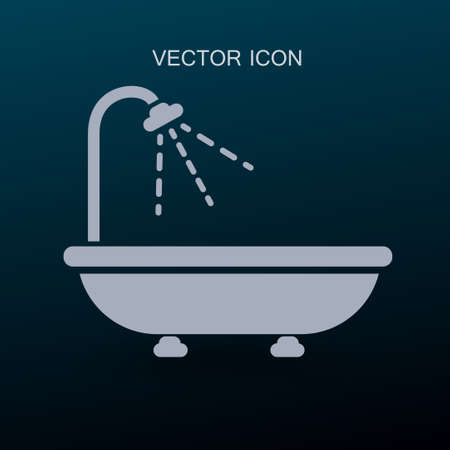 bathtub and shower vector illustrationのイラスト素材