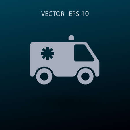 Flat  icon of ambulance vector illustrationのイラスト素材