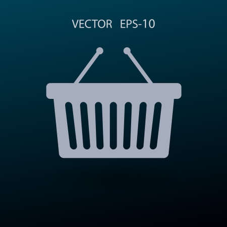 Flat  icon of shopping basket. vector illustrationのイラスト素材