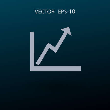 Flat icon of graph. vector illustrationのイラスト素材