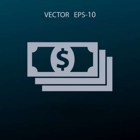 Flat icon of money. vector illustrationのイラスト素材