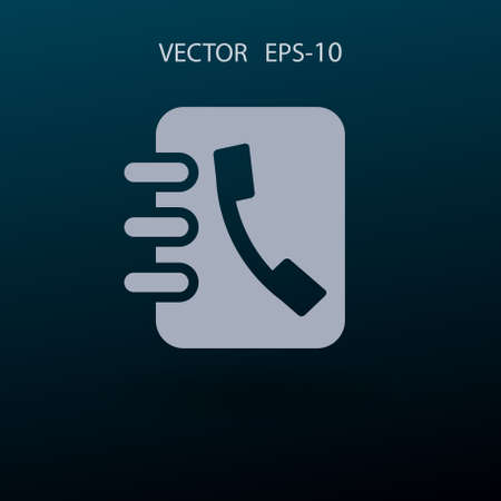 Flat icon of  contacts book. vector illustrationのイラスト素材