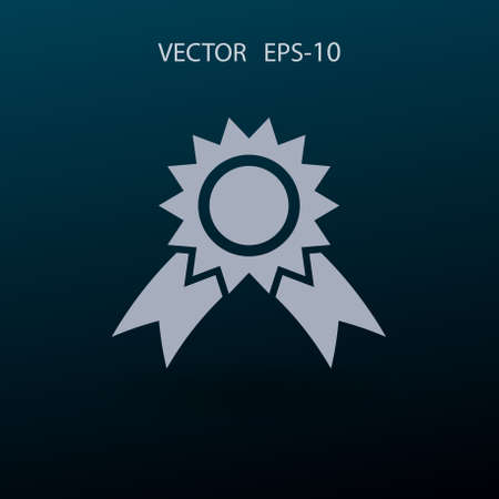 Flat long shadow Award icon, vector illustrationのイラスト素材