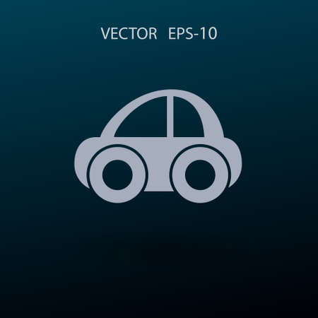 Flat long shadow Car icon, vector illustrationのイラスト素材