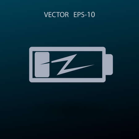 Flat battery low power icon, vector illustrationの写真素材