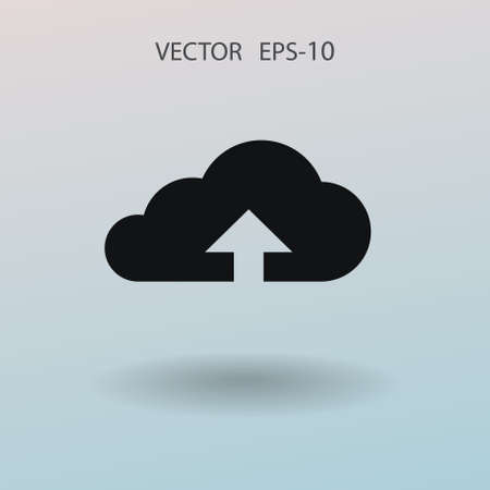Flat icon of upload cloud. vector illustrationのイラスト素材