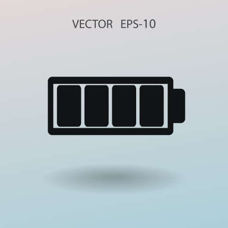 Flat battery full icon, vector illustrationのイラスト素材