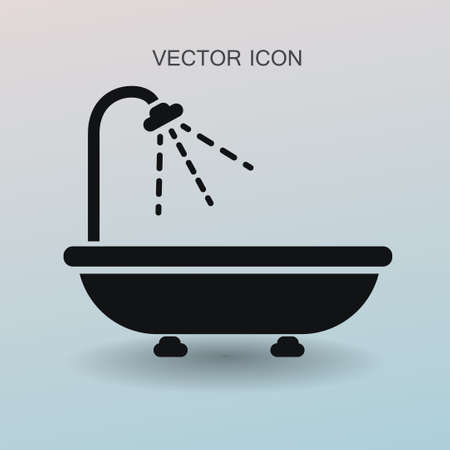 bathtub and shower vector illustrationのイラスト素材